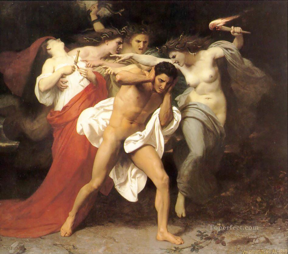 Orestes perseguido por las furias William Adolphe Bouguereau Pintura al óleo